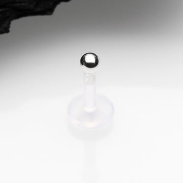 Detail View 1 of 14 Karat White Gold Push-In Ball Top Bio-Flex Labret